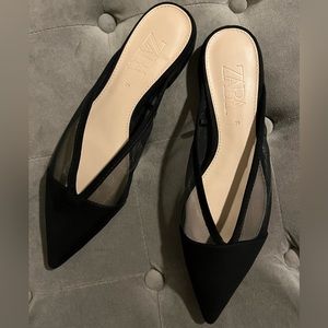 Zara Mesh Pointed Toe Flats